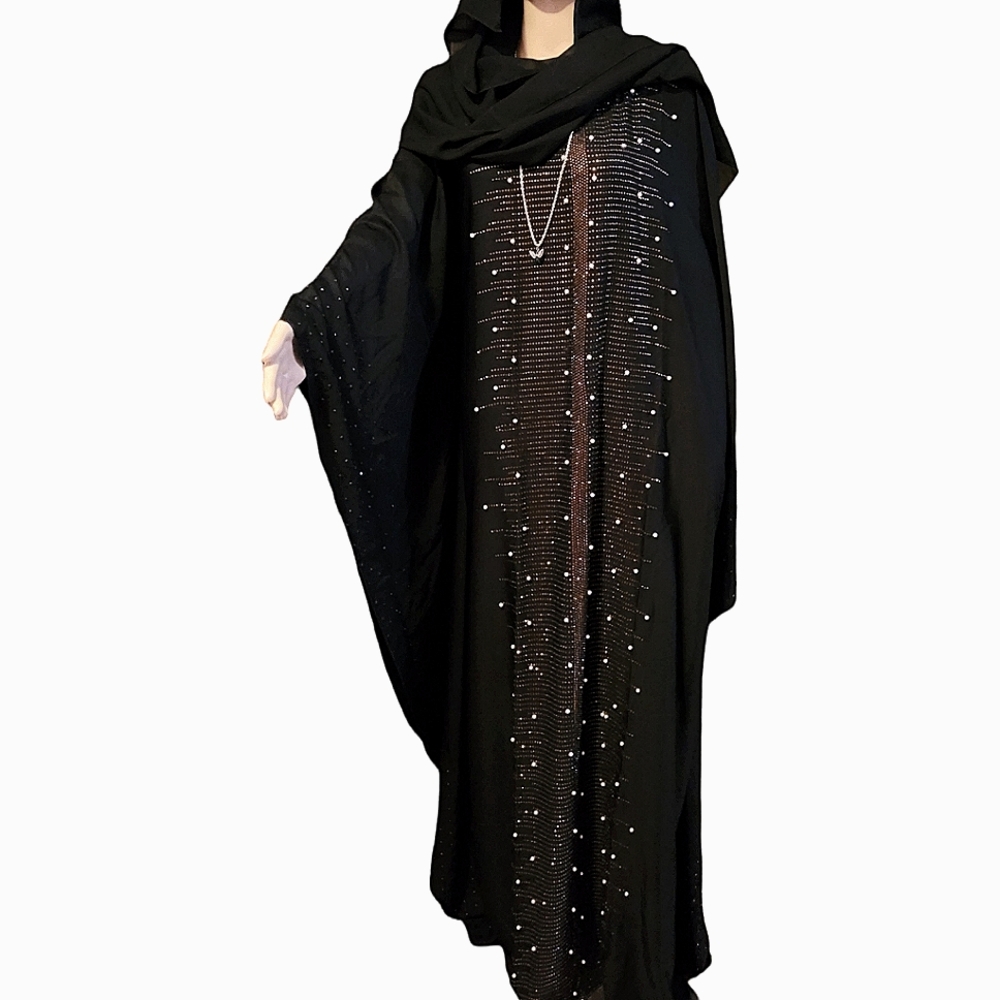Beautiful glittery bling kaftan with chiffon scarf